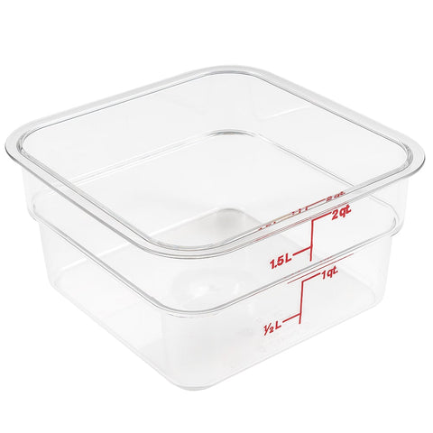 Cambro 2 qt CamSquare Food Container - Clear | 2SFSCW135