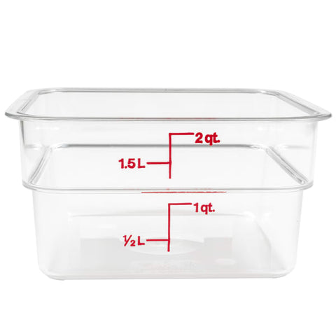 Cambro 2 qt CamSquare Food Container - Clear | 2SFSCW135