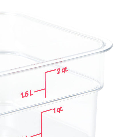Cambro 2 qt CamSquare Food Container - Clear | 2SFSCW135