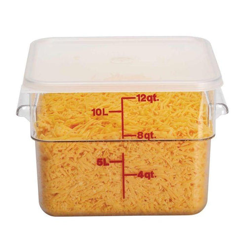 Cambro 12 qt CamSquare Food Container - Clear | 12SFSCW135.