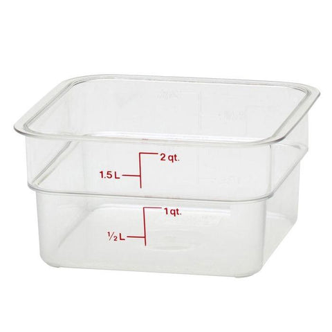 Cambro 2 Quarts CamWear Clear Square Food Storage Container | 2SFSCW135 *2 Pack