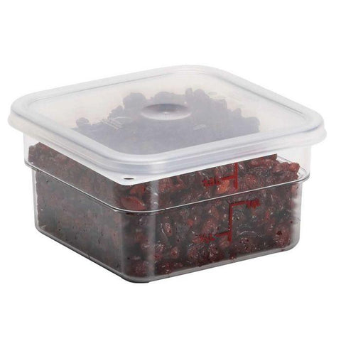 Cambro 2 Quarts CamWear Clear Square Food Storage Container | 2SFSCW135 *2 Pack