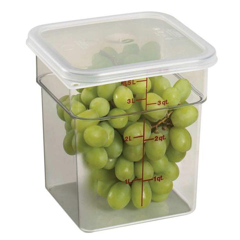 Cambro 4 Qt CamWear Clear Square Food Storage Container | 4SFSCW135
