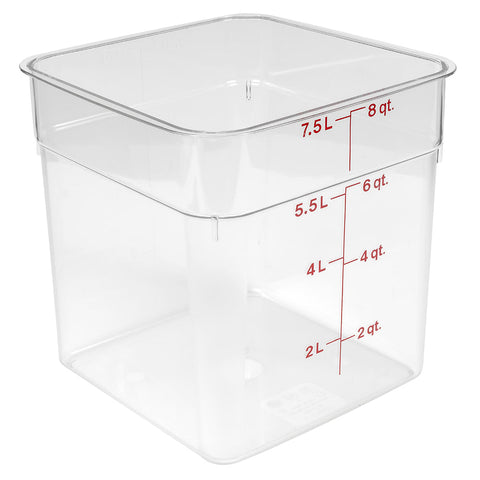 Cambro 8 qt CamSquare Food Container - Clear | 8SFSCW135