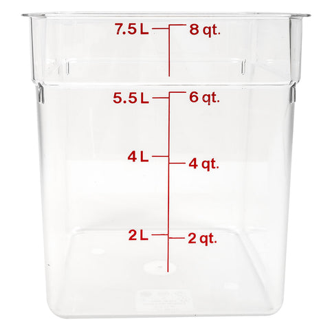 Cambro 8 qt CamSquare Food Container - Clear | 8SFSCW135