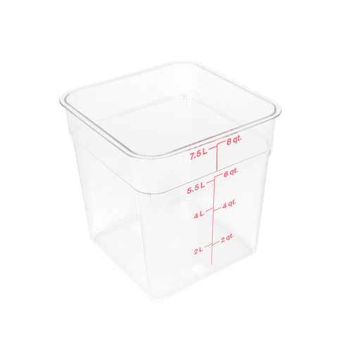 Cambro 8 qt CamSquare Food Container - Clear | 8SFSCW135