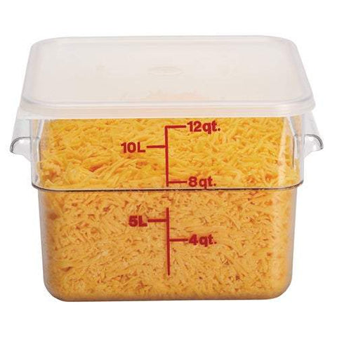 Cambro Cover for 12, 18, & 22 qt CamSquare® Clear Containers - Polyethylene, Translucent | SFC12SCPP190